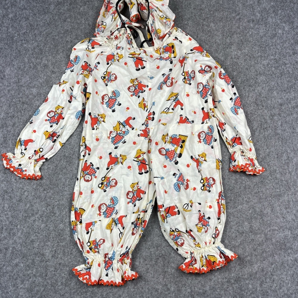 VTG Kids Bubble Romper Jumpsuit Homemade Raggedy Ann Andy Costume Size 4/6
